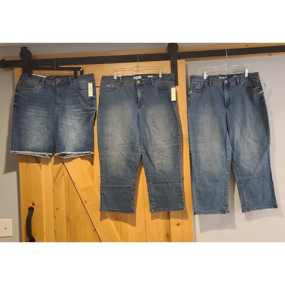 New! Lot of 3 Size 16 Nine West Chrystie Capri Jeans & Seven7 Sunset Bermuda - Picture 1 of 16